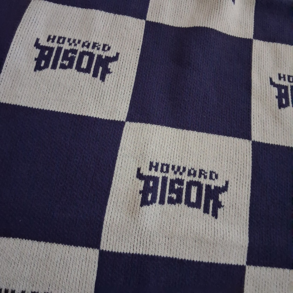 Howard University‎ Bison Knit Blanket Checkered Throw NWT HBCU - Picture 2 of 6